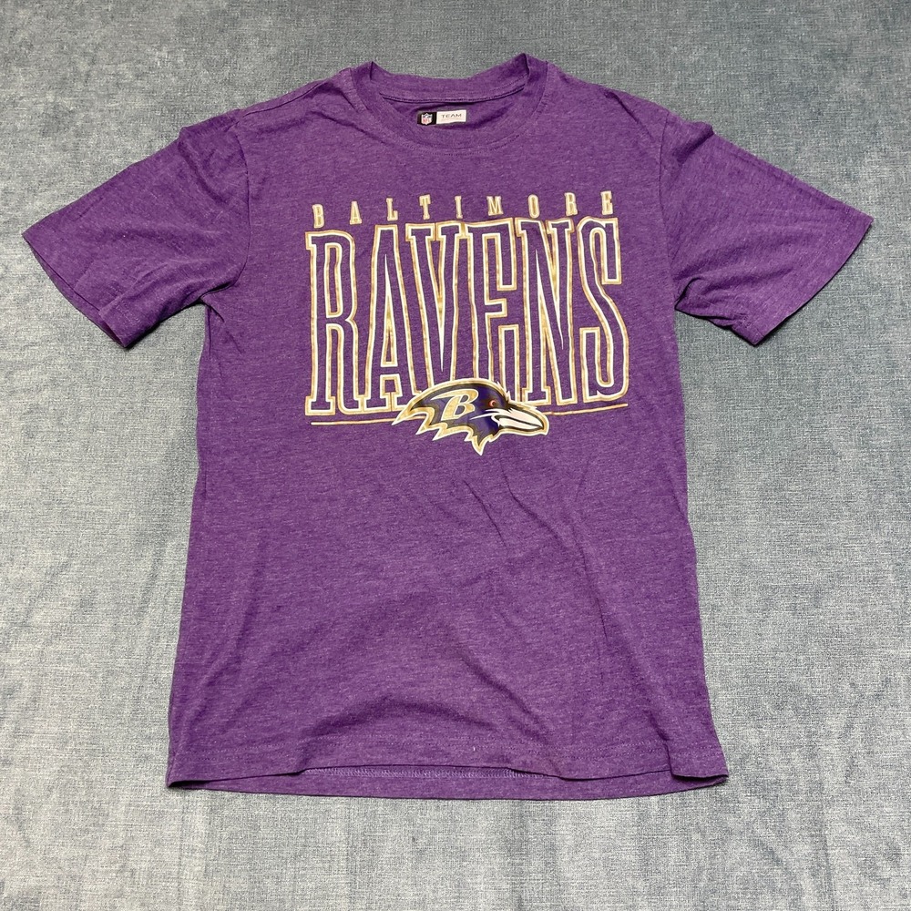 NFL Team Apparel Baltimore Ravens Divided Warp Tri-Blend T Shirt Mens S Purple